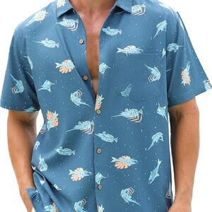 Blue Patterned Men's Shirt